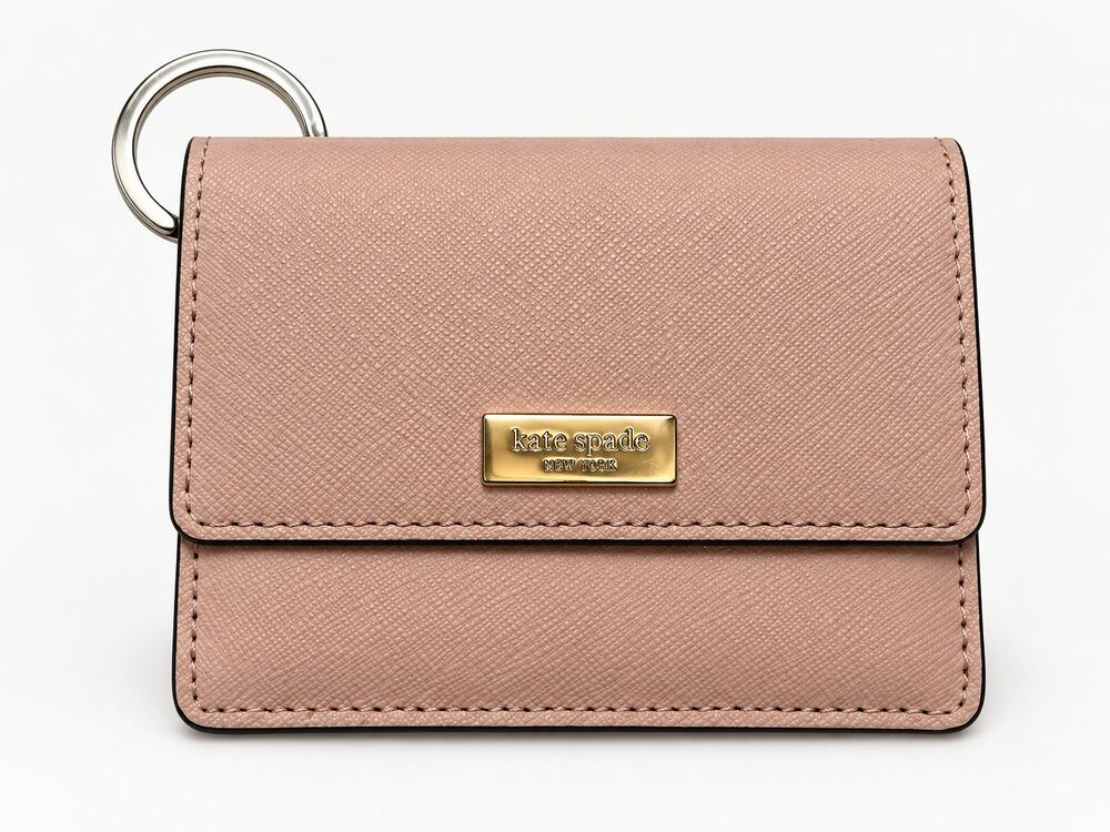 Kate Spade Blush Pink Card Holder Keychain Wallet